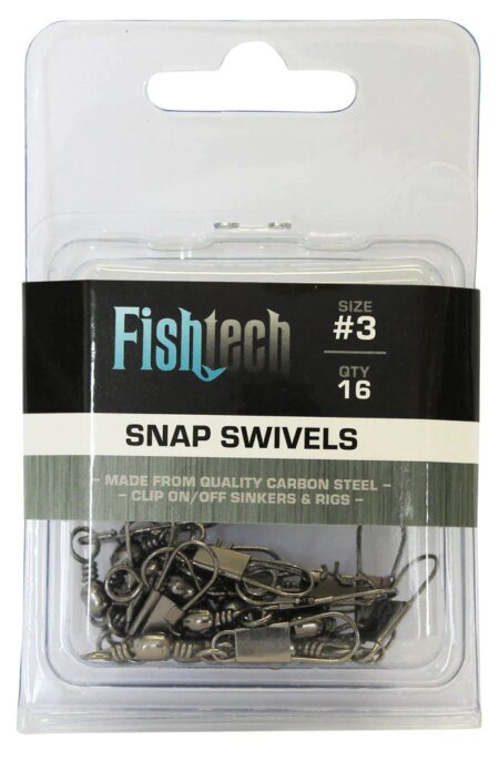 Fishtech  Snap Swivels #3 (16 per pack)