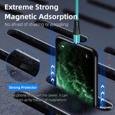 Magnetic Charging Cable - Liquid Silicone  - Micro USB - 2M Cable