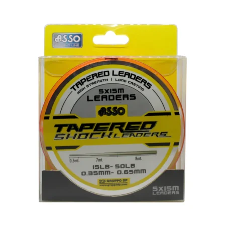 Tapered Shock Leader Orange 15-50lb   5 x 15m