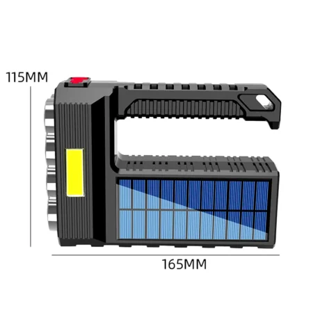 USB Rechargeable Solar Powered Super Bright LED Flashlight