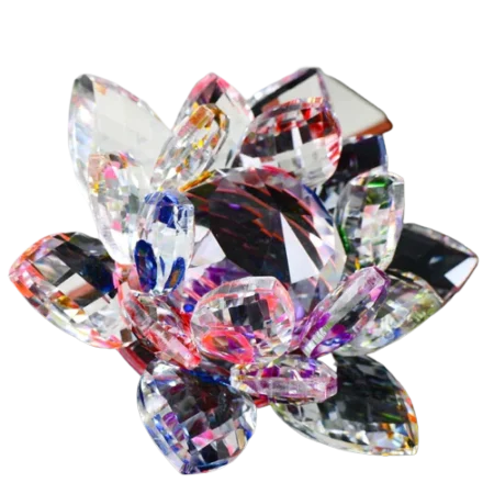 Colourful - 60mm Quartz Crystal Lotus Flower