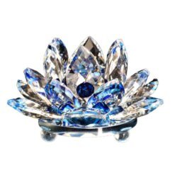Blue - 80mm Quartz Crystal Lotus Flower