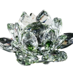 Green 80mm Quartz Crystal Lotus Flower