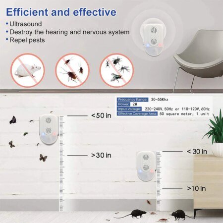 Ultrasonic Twin Speaker Repeller for Rats Mice and More