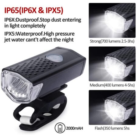 Cycle Light Set Rechargeable Front and Rear