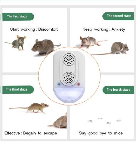 Ultrasonic Twin Speaker Repeller for Rats Mice and More